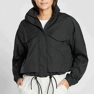 ATHLETA Black Nylon Canopy Parachute Windbreaker Jacket Size XXS